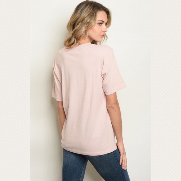 S M L Pineapple Blush Lace Up Top Shirt Blouse - Picture 3 of 3